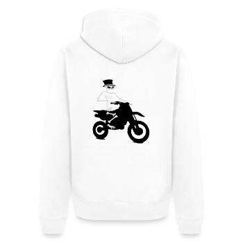 Squelette avec le cylindre moteur d'entraînement - Veste à capuche bio Premium Unisexe - blanc - Dos - Thijin (182cm)