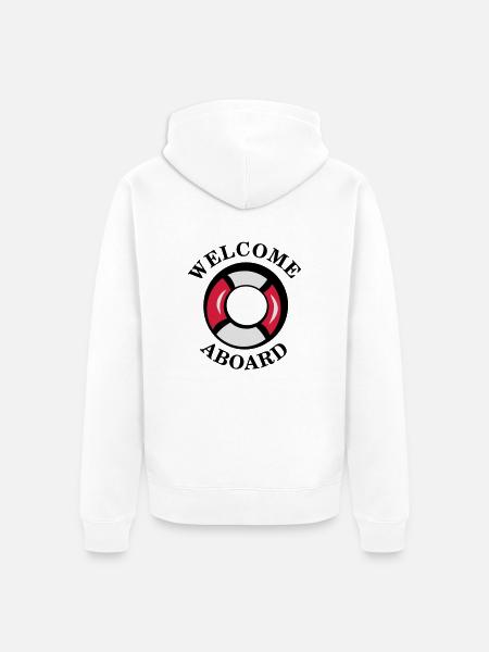 welcome_aboard - Unisex Premium Organic Zip Hoodie - white