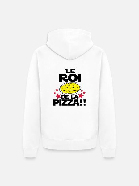 roi de la pizza - Veste à capuche bio Premium Unisexe - blanc