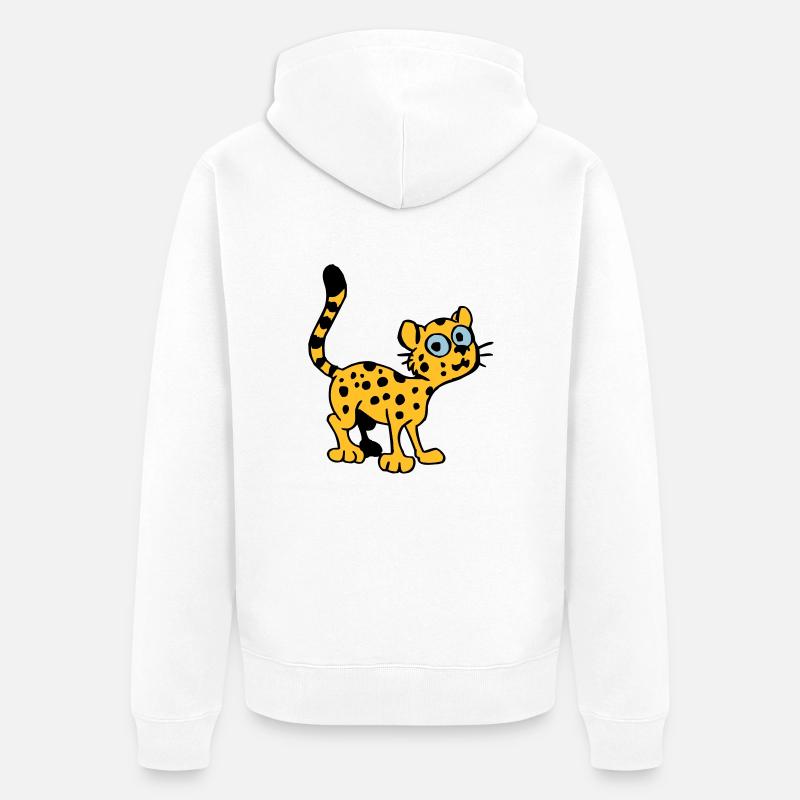 Bébé Léopard - Veste à capuche bio Premium Unisexe - blanc