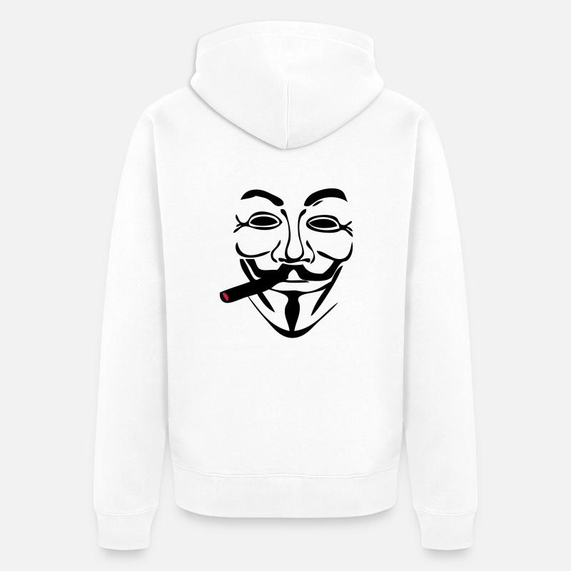 anonymous masque mask cigare1 - Veste à capuche bio Premium Unisexe - blanc