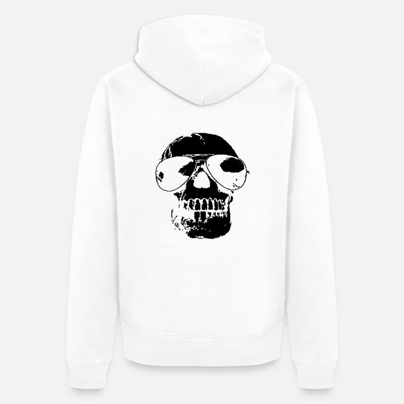 Cool Skull - Veste à capuche bio Premium Unisexe - blanc