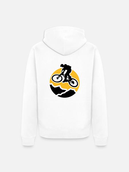 MountainBiker3 - Unisex Premium Organic Zip Hoodie - white
