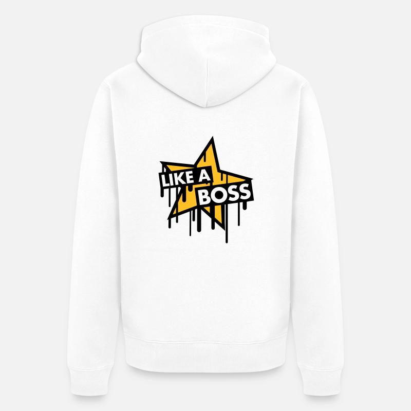 like_a_boss_star - Veste à capuche bio Premium Unisexe - blanc