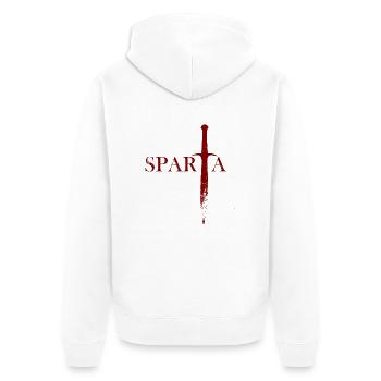 Sparta - Unisex Premium Bio Zip Hoodie - Weiß - Hinten - Thijin (182cm)