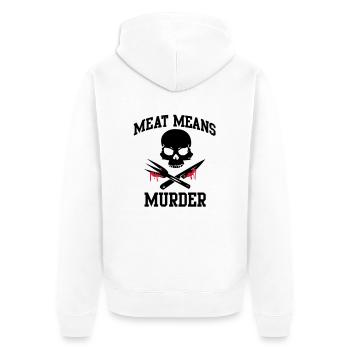 Meat means murder - meat means murder - Unisex Premium Organic Zip Hoodie - white - Back - Thijin (182cm)