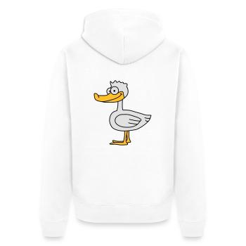 Duck - Unisex Premium Organic Zip Hoodie - white - Back - Thijin (182cm)