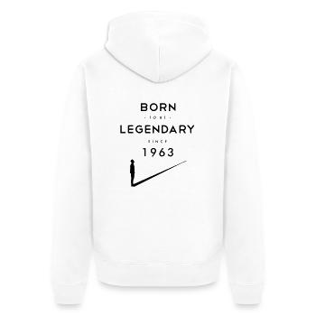 anniversaire - 1963 - Veste à capuche bio Premium Unisexe - blanc - Dos - Thijin (182cm)