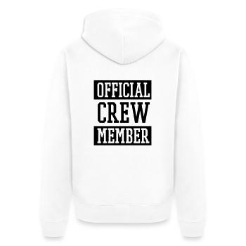 OFFICIAL CREW MEMBER - Unisex Premium Bio Zip Hoodie - Weiß - Hinten - Thijin (182cm)