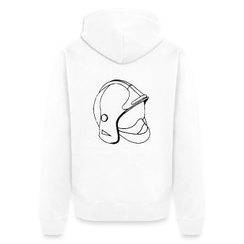 casque_pompier - Veste à capuche bio Premium Unisexe - blanc - Dos - Thijin (182cm)