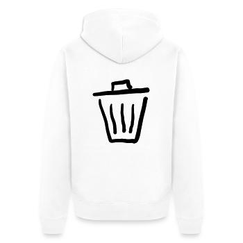 Papierkorb Icon - Unisex Premium Bio Zip Hoodie - Weiß - Hinten - Thijin (182cm)