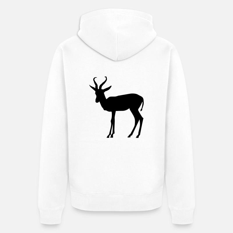 Springbock - Unisex Premium Bio Zip Hoodie - Weiß