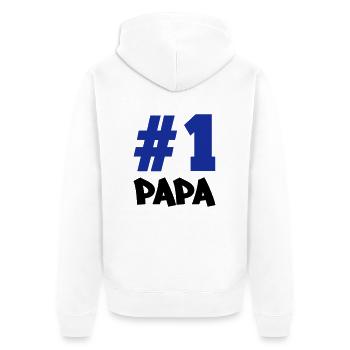 number1_papa02 - Unisex Premium Bio Zip Hoodie - Weiß - Hinten - Thijin (182cm)