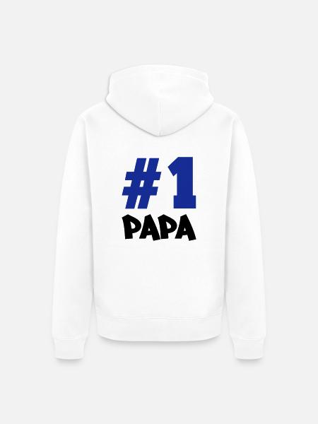 number1_papa02 - Unisex Premium Bio Zip Hoodie - Weiß