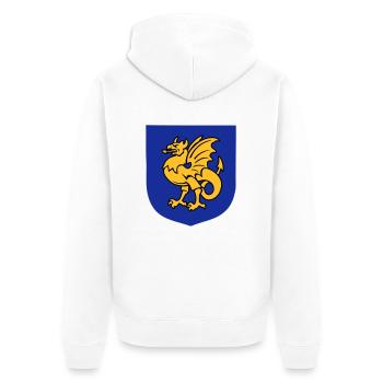 Fantasy-Kreatur Greif Zeichnung Bornholm - Unisex Premium Bio Zip Hoodie - Weiß - Hinten - Thijin (182cm)