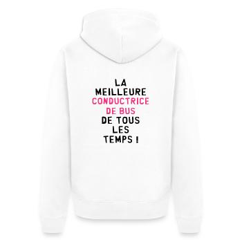 Bus / Conducteur / Chauffeur / Machiniste / Car - Veste à capuche bio Premium Unisexe - blanc - Dos - Thijin (182cm)