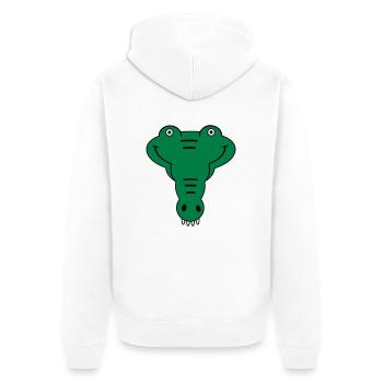 Alligator - Unisex Premium Bio Zip Hoodie - Weiß - Hinten - Thijin (182cm)