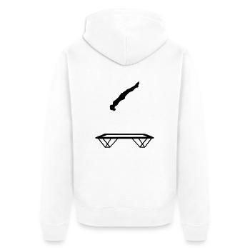 Trampolin - Unisex Premium Bio Zip Hoodie - Weiß - Hinten - Thijin (182cm)