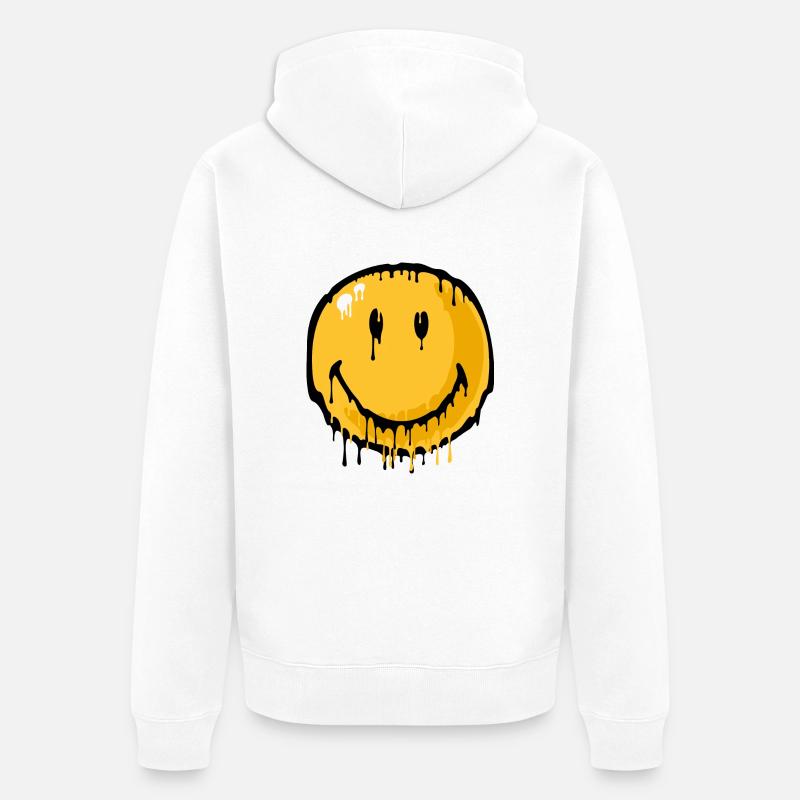 Smiley drip - Veste à capuche bio Premium Unisexe - blanc