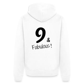 9 / Birthday / Sport / Geburtstag / neun - Unisex Premium Bio Zip Hoodie - Weiß - Hinten - Thijin (182cm)