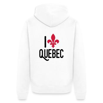 quebec - Unisex Premium Bio Zip Hoodie - Weiß - Hinten - Thijin (182cm)