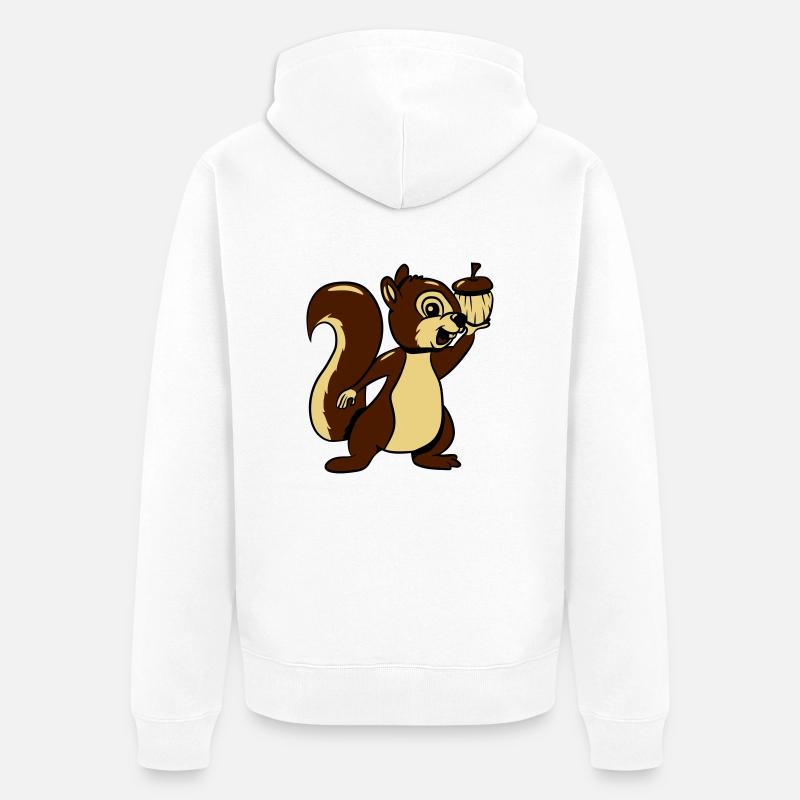 Eichhörmchen futter freude lieb - Unisex Premium Bio Zip Hoodie - Weiß