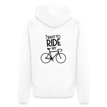I Want To Ride My Bicycle - Unisex Premium Bio Zip Hoodie - Weiß - Hinten - Thijin (182cm)