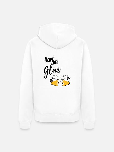 Hart am Glas - Unisex Premium Bio Zip Hoodie - Weiß