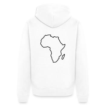 africa silhouette design - Unisex Premium Bio Zip Hoodie - Weiß - Hinten - Thijin (182cm)