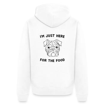I'm Just Here For The Food Dog - Unisex Premium Organic Zip Hoodie - white - Back - Thijin (182cm)