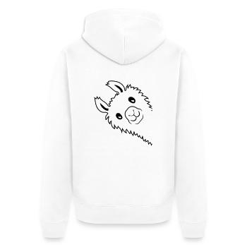 Lama regarde latéral - Veste à capuche bio Premium Unisexe - blanc - Dos - Thijin (182cm)