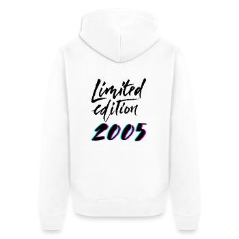 Limited Edition 2005 Cadeau d’anniversaire - Veste à capuche bio Premium Unisexe - blanc - Dos - Thijin (182cm)
