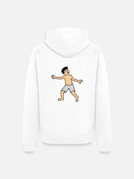 Boy is afraid - Unisex Premium Organic Zip Hoodie - white