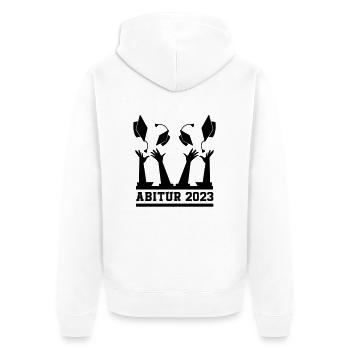Abitur 2023 - Unisex Premium Bio Zip Hoodie - Weiß - Hinten - Thijin (182cm)