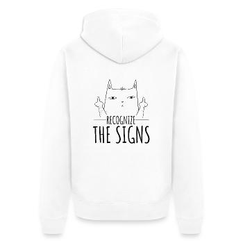 Reconnaissez les signes. Doigt d’honneur Fuck You - Veste à capuche bio Premium Unisexe - blanc - Dos - Thijin (182cm)