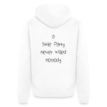une petite fête jamais tuée célébrer personne anglais - Veste à capuche bio Premium Unisexe - blanc - Dos - Thijin (182cm)