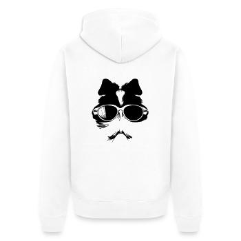 Guinea pig cool sunglasses funny vector 9 - Unisex Premium Organic Zip Hoodie - white - Back - Thijin (182cm)
