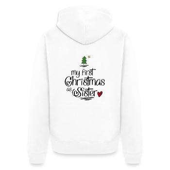 My first Christmas as Sister - Unisex Premium Bio Zip Hoodie - Weiß - Hinten - Thijin (182cm)