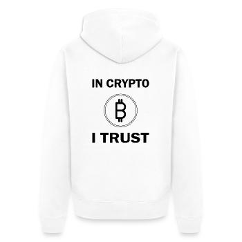 Bitcoin Trading Crypto Aktien - Unisex Premium Bio Zip Hoodie - Weiß - Hinten - Thijin (182cm)