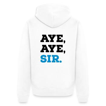 Aye Aye Sir - Unisex Premium Organic Zip Hoodie - white - Back - Thijin (182cm)