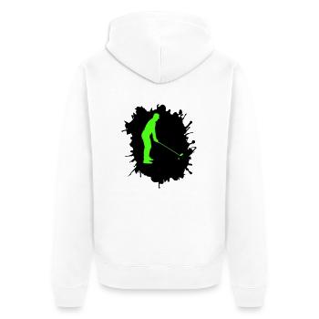 Golf Blobs - Unisex Premium Organic Zip Hoodie - white - Back - Thijin (182cm)