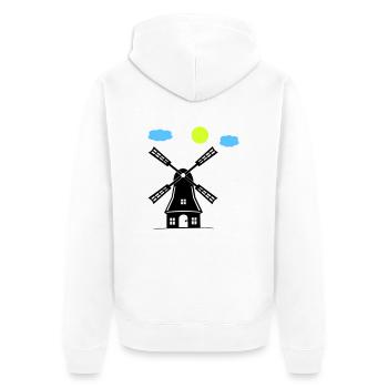 Moulin à vent - Veste à capuche bio Premium Unisexe - blanc - Dos - Thijin (182cm)
