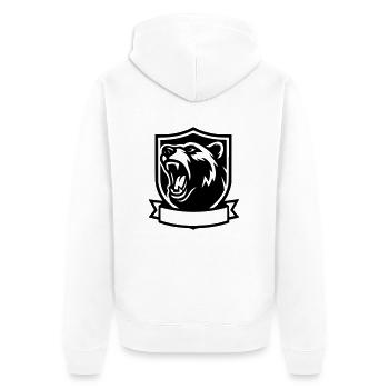 Unser Bär - Unisex Premium Bio Zip Hoodie - Weiß - Hinten - Thijin (182cm)
