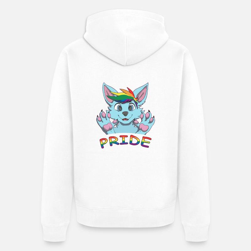 Fierté à fourrure - Veste à capuche bio Premium Unisexe - blanc
