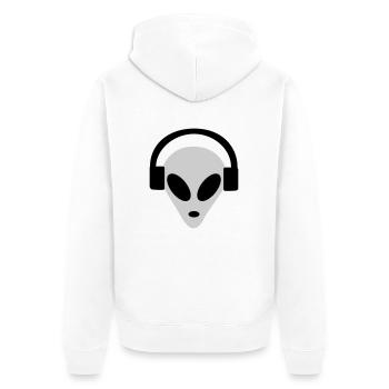 Alien Headphones - Unisex Premium Bio Zip Hoodie - Weiß - Hinten - Thijin (182cm)