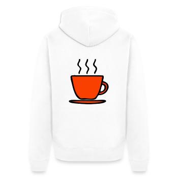 Tasse - Unisex Premium Bio Zip Hoodie - Weiß - Hinten - Thijin (182cm)