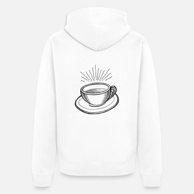 Conception de tasses à café - Veste à capuche bio Premium Unisexe - blanc