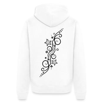 Tattoo ornament with flowers and stars. - Unisex Premium Organic Zip Hoodie - white - Back - Thijin (182cm)