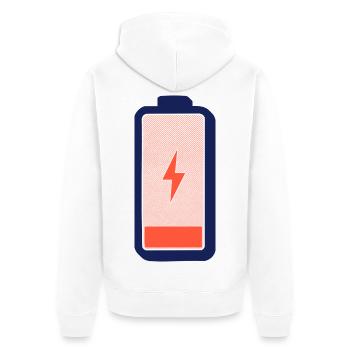 Batterie vide - chargez-moi ! - Veste à capuche bio Premium Unisexe - blanc - Dos - Thijin (182cm)