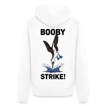 Verrückte blaue Füße schlagen Booby schlagen Meer - Unisex Premium Bio Zip Hoodie - Weiß - Hinten - Thijin (182cm)